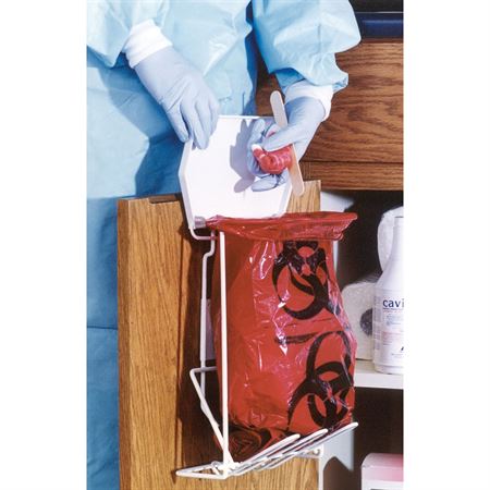 Biohazard Waste Disposal Wire Rack 5gal Biohazard Waste Disposal Wire Rack with Lid - 13"W x 7.5"D x 19.5"H