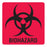 Biohazard Warning Labels BIOHAZARD HAZARD IDENTITY" - Orange with Black Text - 1.75"W x 2.75"H