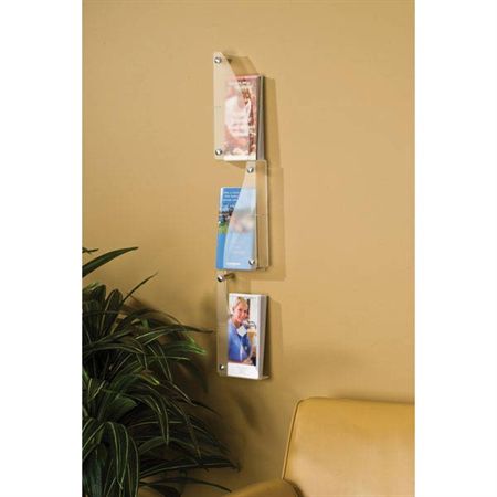 Brochure Rack Set Set of 3 Single Frost Brochure Racks - 5.25"W x 2.375"D x 11"H