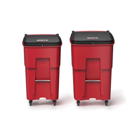 Brute Medical Locking Waste Rollout with Casters 95gal - Red