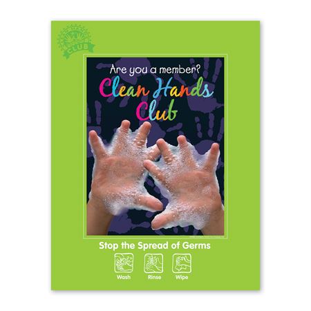 8.5"W x 11"H Bubble Hands - Clean Hands Club