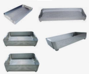 Case Medical Perforated Mini / Narrow Anodized Aluminum Trays - Perforated Narrow Anodized Aluminum Insert Tray for Narrow Container, 18.2" x 5.7" x 1" - STN1