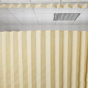 Medline Disposable Traditional Cubicle Curtains - Traditional Disposable Cubicle Curtains, Standard with Mesh, 240" x 99", Tan - 01-120-240-99MAM