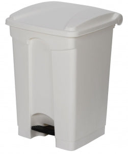 Continental Commercial Products LLC Plastic Step-On Trash Cans - Plastic Step-On Can, White, 12 gal. - 12WH