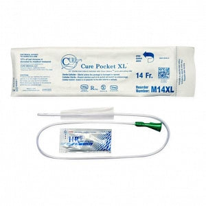 Cure Medical Pocket Catheters (Male) - Intermittent Catheter, Extra Long, 14 Fr - M14XL