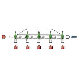 Codan US Corp High-Flow 4-Way Stopcocks - Stopcock with Manifold, 8.4 mL, 8" Long - W20267