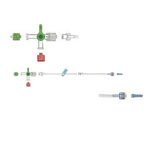 Codan Straight Extension Sets - microbore Straight Extension Set with Stopcock, 72" - W20366