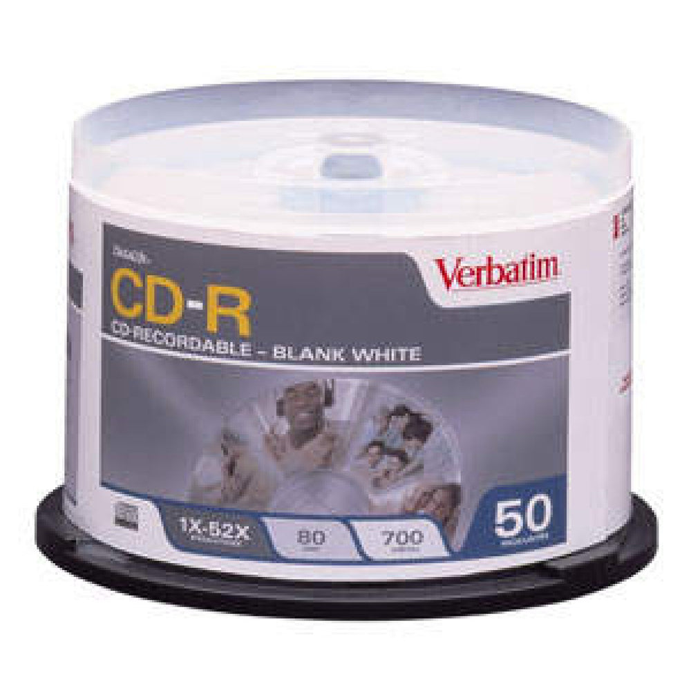 Verbatim Cd-R 80 Min 52X Inkjet Hub Datalife Color: White Storage Capacity: 700Mb 50 / Pack