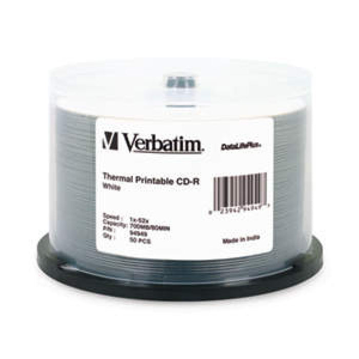 Verbatim Cd-R 80 Min 52X Thermal Hub Color: White Storage Capacity: 700Mb 50 / Pack