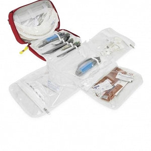 Meret Airway Intubation Trifold Bags - Pro Airway Intubation Module ICC, High-Visibility Red - M8101A-HV