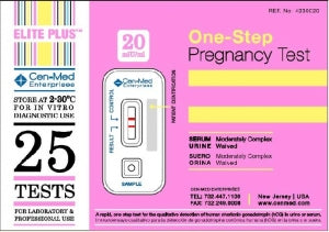 Cen-Med Elite Plus One Step Pregnancy Tests - Elite Plus HCG Serum Urine Pregnancy Kit - 4230025