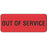 Label Paper Permanent Out Of Service 2 1/4" X 7/8" Fl. Red 1000 Per Roll