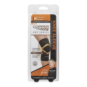 Idea Village Copper Fit Elbow or Knee Sleeves - Copper Fit Compression Knee Sleeves with Kinesiology Bands, Copper Infused, Black, Size 2XL (21.5" - 23") - CFPROKNXXL6