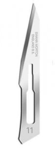 Cincinnati Surgical Swann Morton Surgical Blade - Swann Morton Blade, Size 11P, Carbon Steel, Sterile - 00SM11P