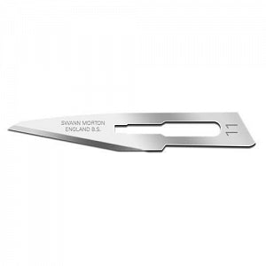 Cincinnati Swann-Morton Carbon Steel Scalpel Blades - Swann-Morton Scalpel Blade, Carbon Steel, Sterile, #11 - 00SM11