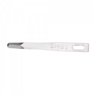 Cincinnati Surgical Bone Grafting Microsurgical Blades - Miniature Swann Morton Stainless Steel Blade, #69, Sterile - 01SM69