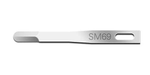 Cincinnati Surgical Bone Grafting Microsurgical Blades - Miniature Swann Morton Stainless Steel Blade, #69, Sterile - 01SM69