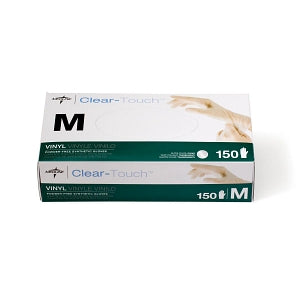 Medline Clear-Touch Vinyl Multipurpose Gloves - Clear-Touch Powder-Free Vinyl Multipurpose Gloves, Size M - CLE202