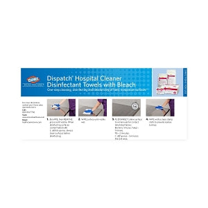 Clorox Dispatch Hospital Disinfectant Towels with Bleach - Dispatch Bleach Wipes, 60-Wipe Pack, 9" x 10" - 69260