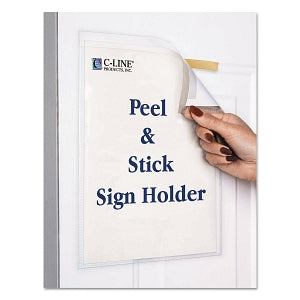 C-Line Products Peel and Stick Polypropylene Pockets - Polypropylene Display Pockets, 8-1/2" x 11" - 36911