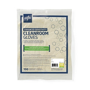 Medline Enhanced Sensitivity Cleanroom Nitrile Gloves - Enhanced Sensitivity Cleanroom Nonsterile Gloves, White, Size XS - CLPRO50