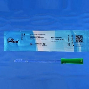 Cure Medical Straight Tip Female Catheters - Straight-Tip Female Catheter with Lube, 14 Fr - ULTRA14