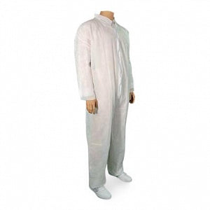 Cellucap Manufacturing Disposable Coveralls with No Pockets - Coveralls with No Pockets, White, Size S - 55802-S