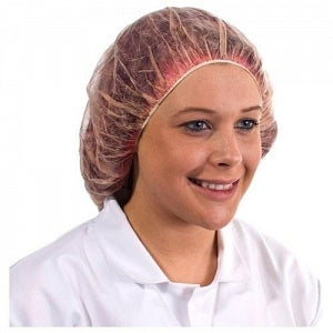 Cellucap Manufacturing Bouffant Caps - Elastic Bouffant Cap, Red, 21" - BI-400HSRD