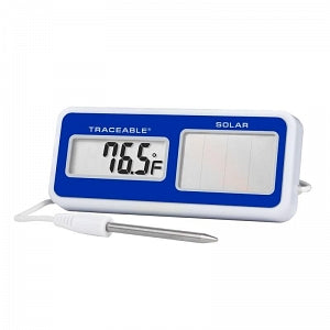 Control Company Solar-Powered Traceable Thermometer - THERMOMETER, W/PROBE, SOLAR - 4123