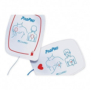 ConMed PadPro Multifunction Electrodes - PadPro Defib Electrode, Radiotransparent Pads with Carbon Leadwires, Philips Plug Style Connector, Adult - 2001H-C