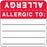 Label Wraparound Paper Permanent Allergy Allergic To: 2" X 2 White With Red 500 Per Roll