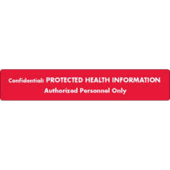 Label Paper Permanent Confidential: Protected 5 1"/2" X 1 Red 175 Per Roll