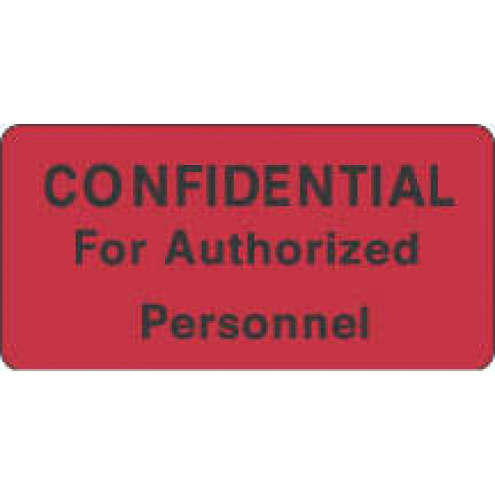 Label Paper Permanent Confidential For 2" X 1" Red 500 Per Roll