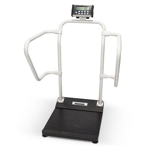 Health O Meter Digital Handrail Scales with Height Rod - Digital Handrail Scale with Height Rod and 22" x 15.75" Platform, Weight Capacity 1, 000 lb. (454 kg) - 1100KLHR