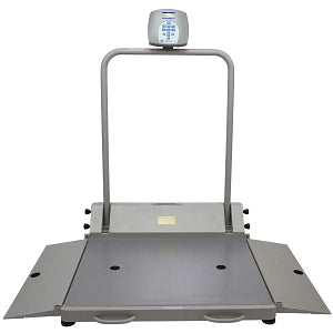 Health O Meter Professional Digital Wheelchair Scales - Digital Wheelchair Scale with 2 Ramps and Handrail, Weight Capacity of 1, 000 lb. (454 kg) - 2610KL