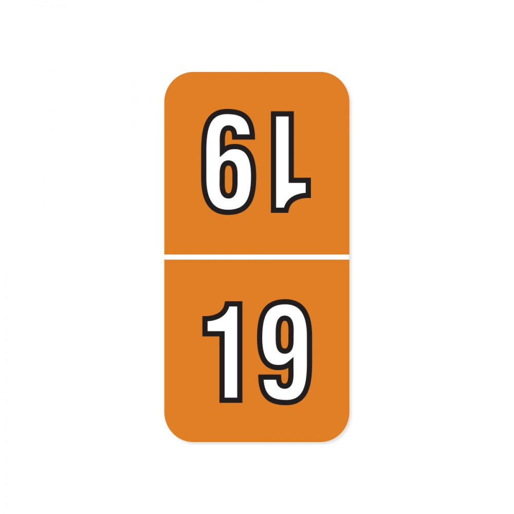 Color: Orange Dimensions: 1/2" X 1" Before Folding Permanent Adhesive Quantity: 500/Roll