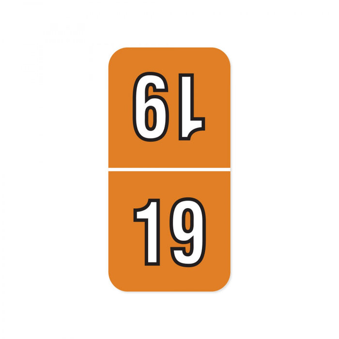 Color: Orange Dimensions: 1/2" X 1" Before Folding Permanent Adhesive Quantity: 500/Roll