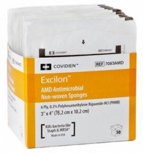 Cardinal Health Excilon Drain & IV Sponges - Excilon IV / Drain Sponge, Sterile, 6-Ply, 4" x 3", 2/Pack - 7083