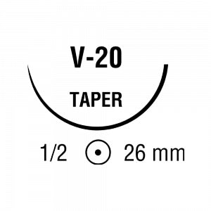 Covidien SURGILON BLACK on V-20 Needle - Surgilon Black Suture, 2/0, 5 x 30, T-5/V-20 - 88861967-52