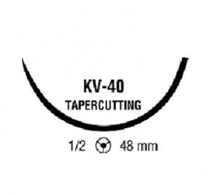 Medtronic Monofilament Stainless Steel Suture - Steel Suture, Taper Cutting, 6, 18", with KV-40 Needle - 88862393-69