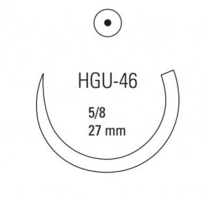 Medtronic TiCron Sutures - Ti-Cron Suture, Blue, Size 0, 5 x 18", HGU-46 Needle - 88863386-62