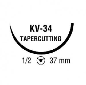 Medtronic Chromic Gut Suture - Chromic Gut Suture, Size 0, 36", with KV-34 Needle - CG-964