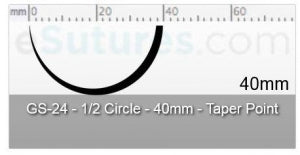 Medtronic USA Surgipro Sutures - Surgipro Suture, Blue, Size 1, 40", GS-24 Needle - CP-535