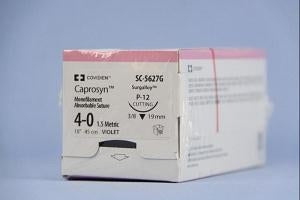 Medtronic Violet Caprosyn Sutures - Caprosyn Suture, Violet, Size 4/0, 18", P-13 Needle - SC-5590G