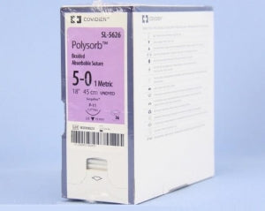 Medtronic Polysorb Suture - Polysorb Suture, P-11, Undyed, Size 5-0, 18" - SL-5626