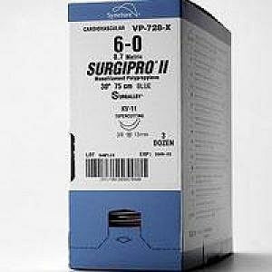 Medtronic Surgipro II Sutures - Surgipro-II Suture, Blue, 6/0, 18", CV-1 - VP-718-X