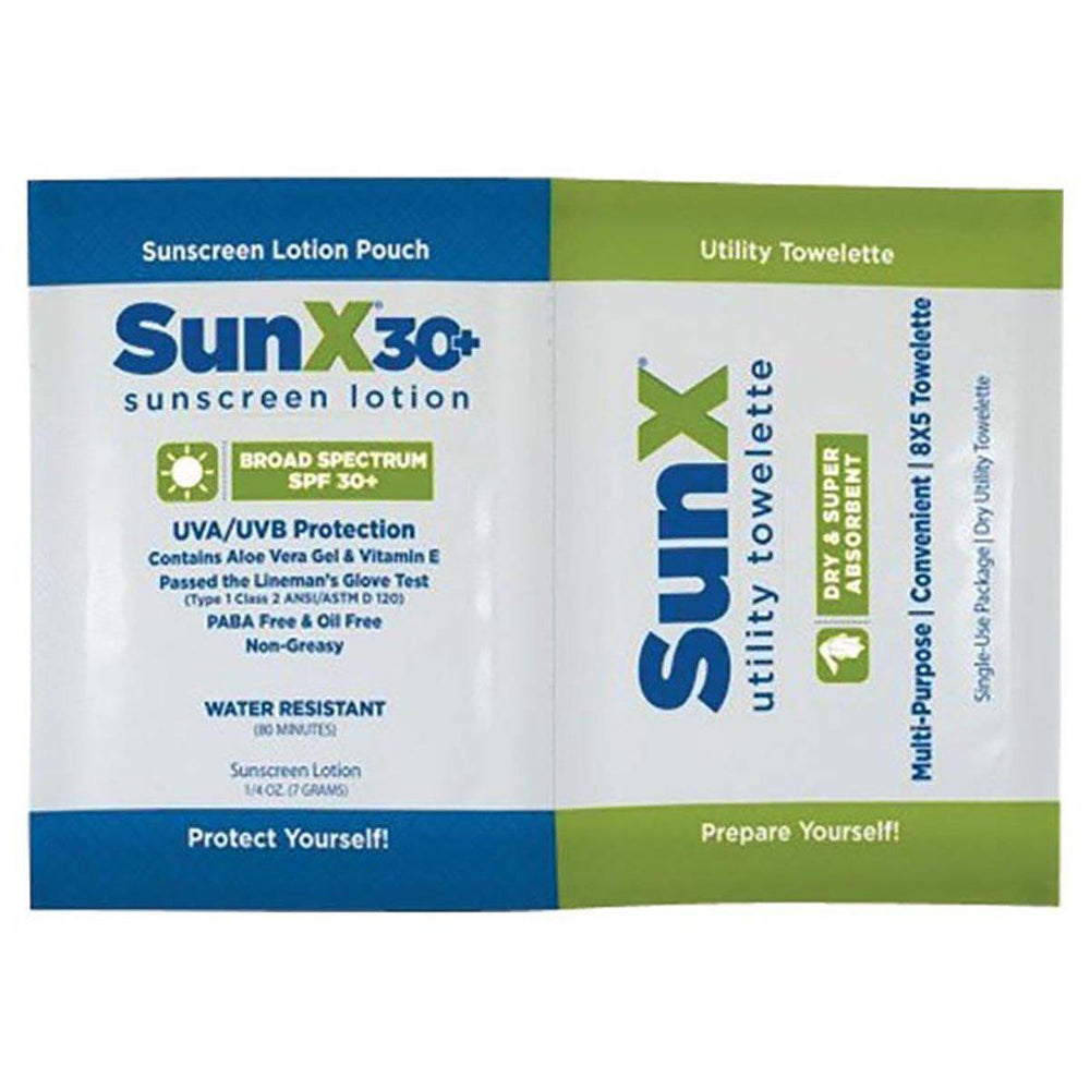 SunX SPF30 Sunscreen Towelettes by Coretex