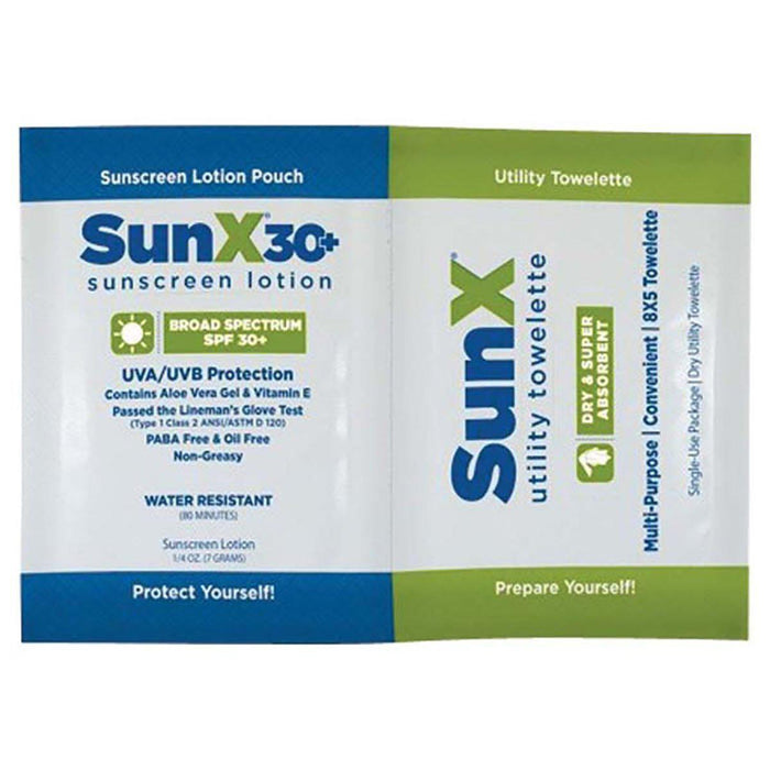 SunX SPF30 Sunscreen Towelettes by Coretex