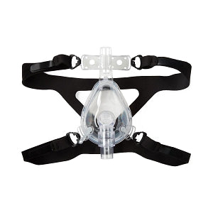 Pulmodyne Silicone CPAP Full Face Masks - Silicone CPAP Full Face Mask with Head Strap, SilentVent Anti-Asphyxia Elbow (22mm Male) and OmniCLIP with Silicone Forehead Pad, Adult, Size M - CPAP9401