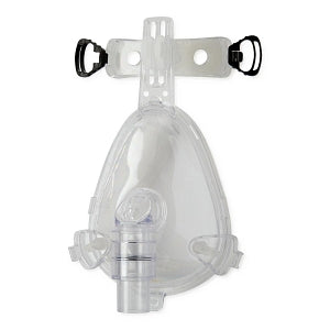 Pulmodyne Silicone CPAP Full Face Masks - Silicone CPAP Full Face Mask with Head Strap, SilentVent Anti-Asphyxia Elbow (22mm Male) and OmniCLIP with Silicone Forehead Pad, Adult, Size L - CPAP9402